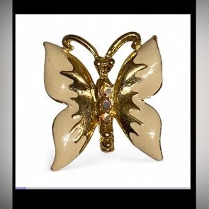 Costume Enamel Butterfly Rhinestone Pin #7566